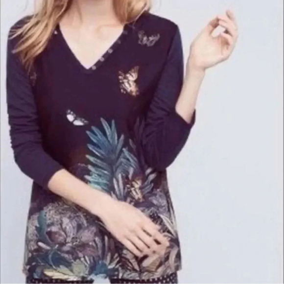 Akemi + Kin Anthropologie Fauna Butterfly Top - Picture 1 of 3